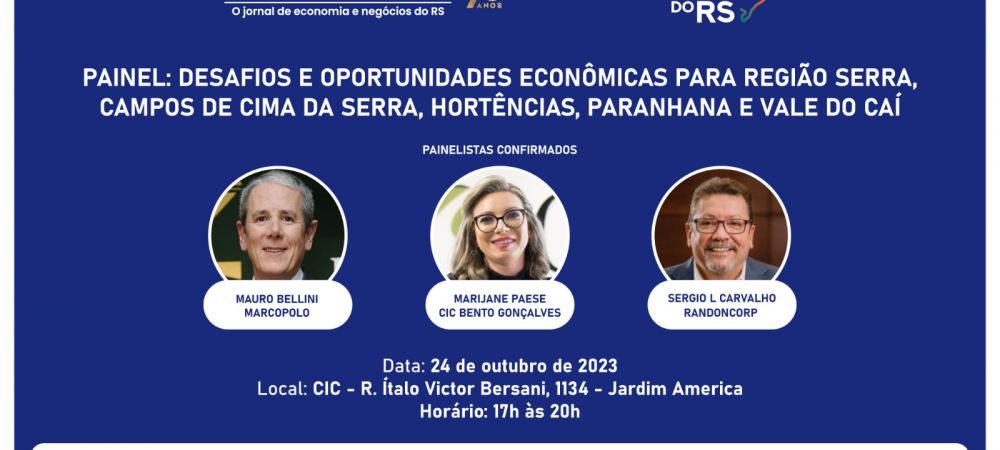 Evento do Jornal do Comércio em Caxias do Sul debate desenvolvimento econômico